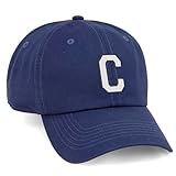 I&W Hatgear Customized Letter Intial Baseball Hat A to Z Team Colors, Navy Cap Black White Letter C