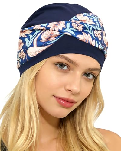 Image of Chemo Headwear for Women Knot Beanies with Stretch Elastic Turbans Soft Cancer Hats Head Coverings Scarf Headwraps