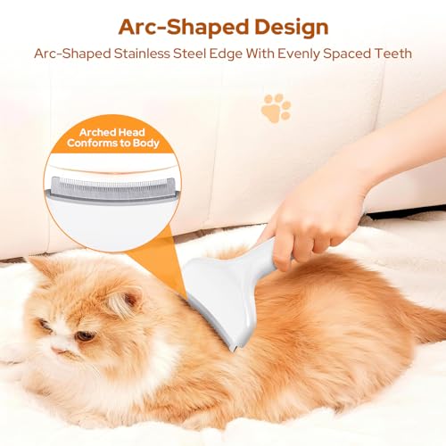 Zivacate Unterfellbürste Katze, Fellpflegebürste für Hunde & Katzen, Ein-Klick-Reinigung, Entfernt Unterwolle, Minimalistisches Design, Katzen-Kamm Hunde-Kamm ideal zum Fellwechsel