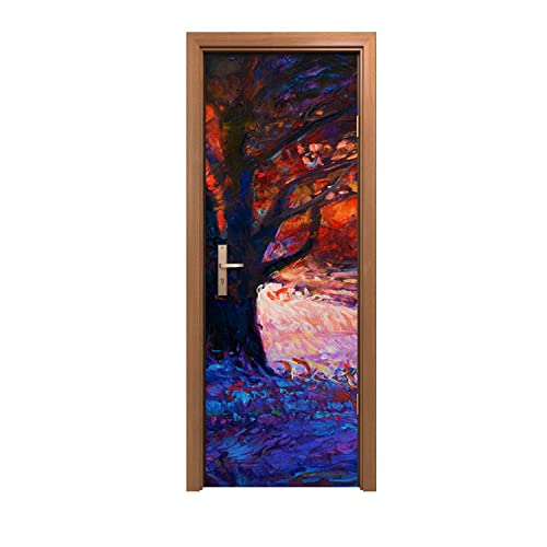Autocollant de porte fleurs de soleil pour masquer une surface abîmée - 2