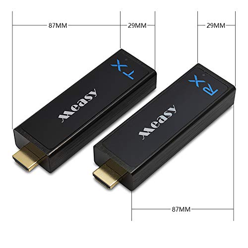 measy Wireless HDMI Transmitter and Receiver Wireless Audio Video HDMI Extender up to 30M/100Feet Support 1080P 3D Video from Laptop PC PSP Xbox Camera to Projector HDTV Monitor