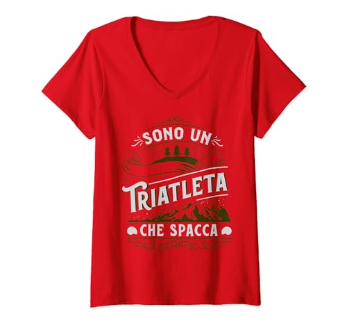 Womens Un Triatleta Che Spacca Uomo Regalo Per Triatleta Triathlon V-Neck T-Shirt