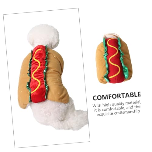 Disfraz para perro Hot Dog tamaño L naranja miniatura 4