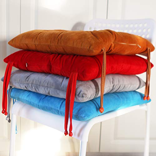 Civkor Chair Pads Seat Cushions Cover With Ties For Dining Chairs, Office Chairs, Sofa Patio Furniture Carpeted Floors, Hardwood Floors,15.5X15.5 Inch, 6 Pieces Polyester Chair Cushions,Red #TOP5