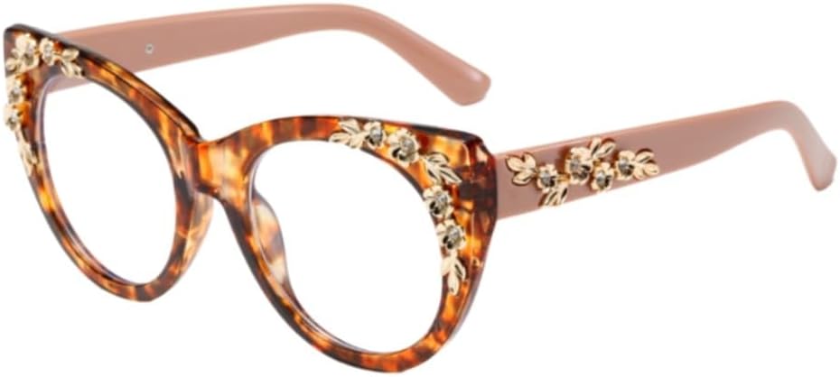 Shiratori Retro Cat-Eye Computer Blue Light Blocking Glasses for Women - Clear Lenses (Non-Prescription Decorative Eyewear)