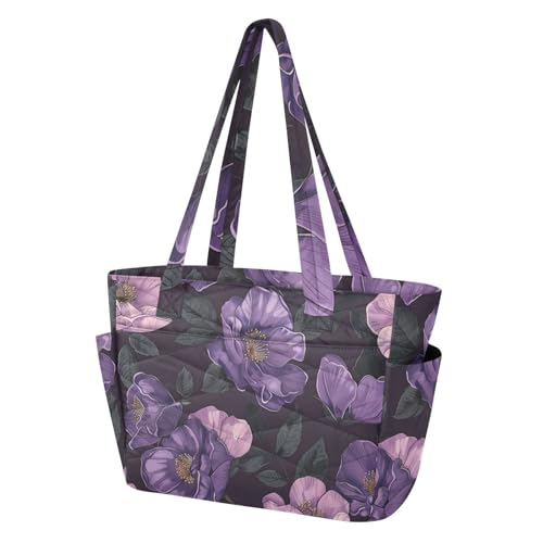 Bolso pequeño tote para mujer color morado con cierre miniatura 7