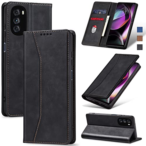 Image of Jasonyu Flip Wallet Case for Moto G 5G (2022),Black