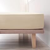 LA MALLORQUINA Sábana Ajustable Algodón - Basic Crudo (135x190/200+31 cm - Crudo) 100% Algodón 144 Hilos | Transpirable e Hipoalergénica | Textil Oeko-Tex