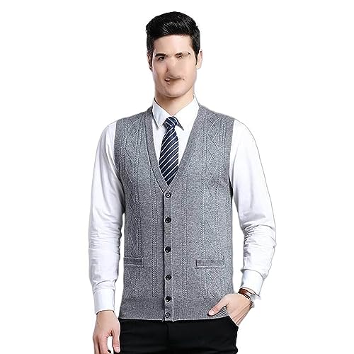 Gilet Classique d'Automne pour Homme Cardigan Col V Contre le Froid