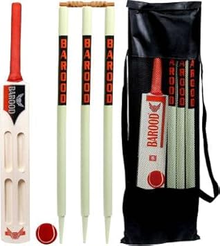 Wooden Complete Cricket Kit Bat for Kids | Full Kit Cricket Set with 3 Stumps Wicket Ball and Carry Bag Bat (Size - 6, 11-14 Years)