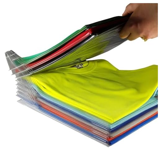 Kit Organizador de Armário Dobrador de Camisetas em Arquivo plástico com 10 Unidades