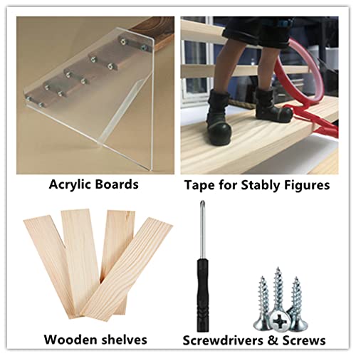 Packgilo 5 Tier Acrylic Display Stand For Figures Wooden Risers For Display Case Craft Fair Acrylic Cupcake Stand For Dessert Table Top Jewelry Displays For Craft Shows Cologne Perfume Shelf (Small-Brown) #TOP6