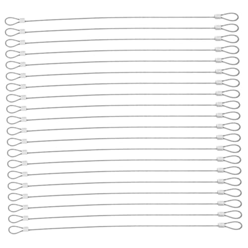 FUNOMOCYA 20pcs Stainless Steel Wire Rope Loops Heavy Duty Security Cable Wires Crimping Loop Sleeves for Home and Construction