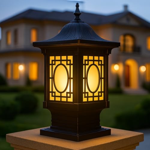 Image of GIGAWATTS 1267 Outdoor Gate Light - 101% Rust & Waterproof Die-Casting Aluminium Exterior Pillar Lamp Base Mount for Garden, Boundary Walls & Home Entrances (B22 Holder, Bulb Not Included, Black)