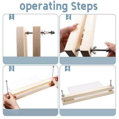 2 Sets Buchbindepresse Aus Holz,Buchbinder Tragbare Buchpresse Buchbinderei Flachpapier Pressmaschine Buchbindewerkzeuge, Buchpresse für zu Hause Schule DIY-Buchbinden Im Büro