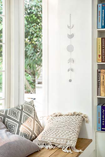 image for Mkono Moon Phase Wall Hanging Metal Boho Home Chic Moon Garland Decor 