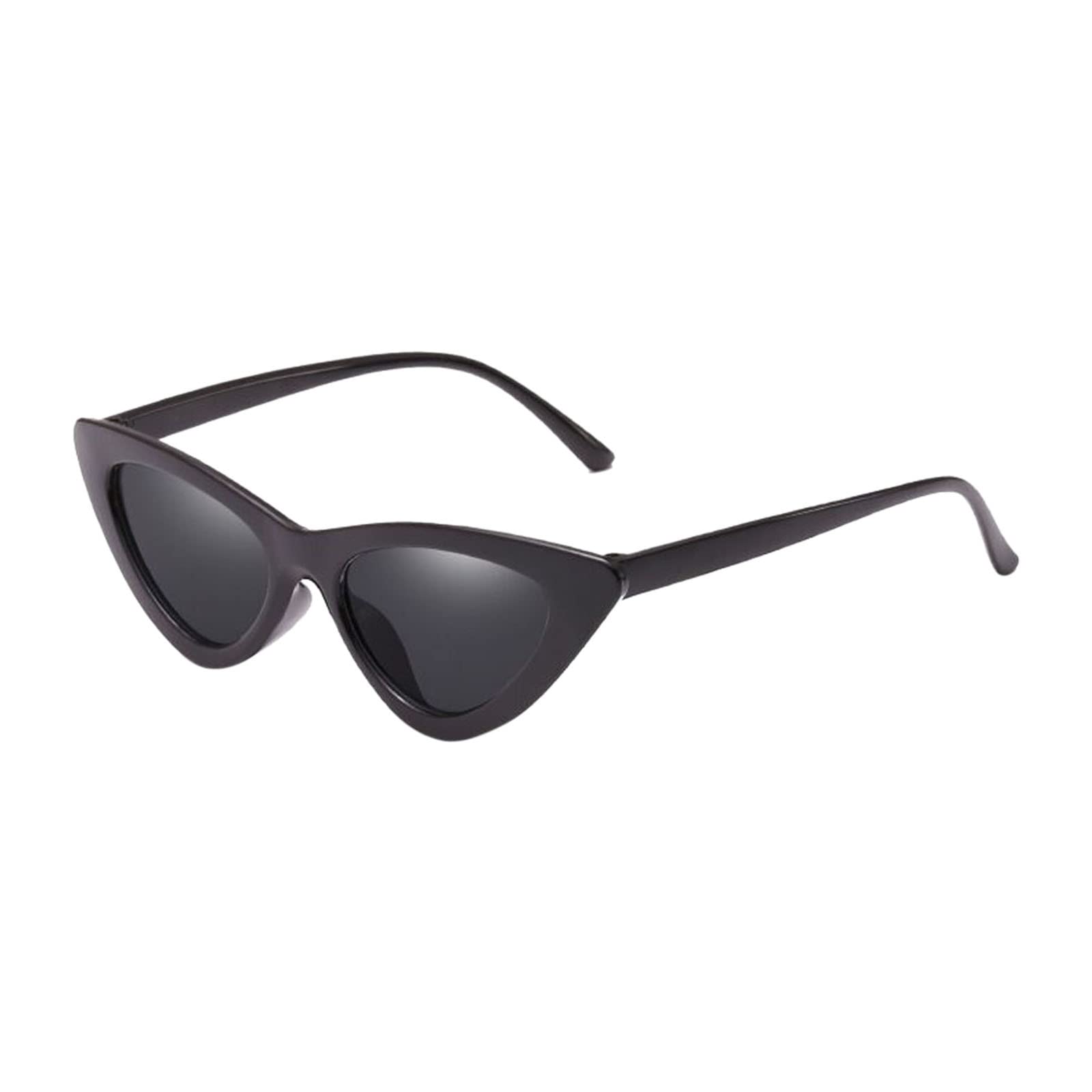 Generic Womens Retro Sunglasses Fashion European And Style Cat Eye Sunglasses Triangle Sunglasses Wooden for Black One Size