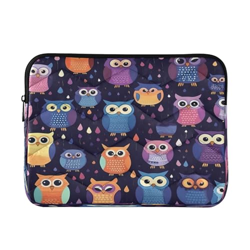 Funda para portátil de 13-14 pulgadas con diseño de búhos miniatura 1