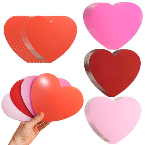 HADDIY Large Paper Hearts Cutous,80 Pcs Red Pink 6 inches Die Cuts Heart Shape Cards for Valentine’s Day and Wedding Craft,Classroom Bulletin Board Decor