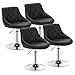 WOLTU 4er Set Verstellbarer Sitzhocker Stuhl Arbeitshocker Bürohocker Schminkhocker mit Rückenlehne aus Kunstleder und Metall höhenverstellbar drehbar Schwarz BH241sz-4