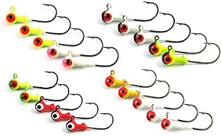 Live Lures Round Painted Lead Ball Head Fishing Jigs Hooks for Panfish/Crappie/Walleye