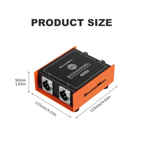 image for StudioMan CL-200 2-CH XLR Preamp for Dynamic Microphones,25d8 Gain, Lo