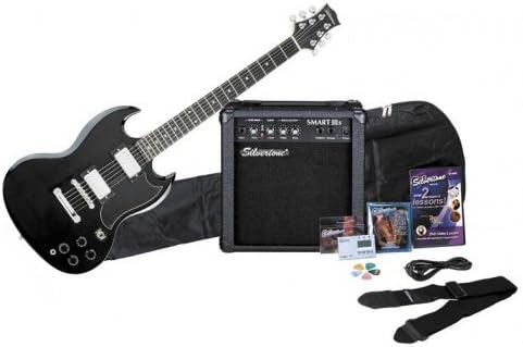 Silvertone Rockit 21 Guitar Package, Liquid Black