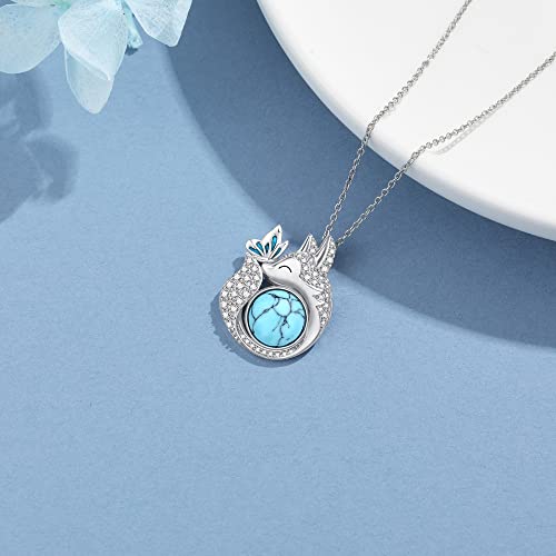 Aurianne Butterfly Fox Necklace Sterling Silver Turquoise Cute Animal Necklace Birthday Christmas Gifts For Women Girls (Butterfly Fox) #TOP4