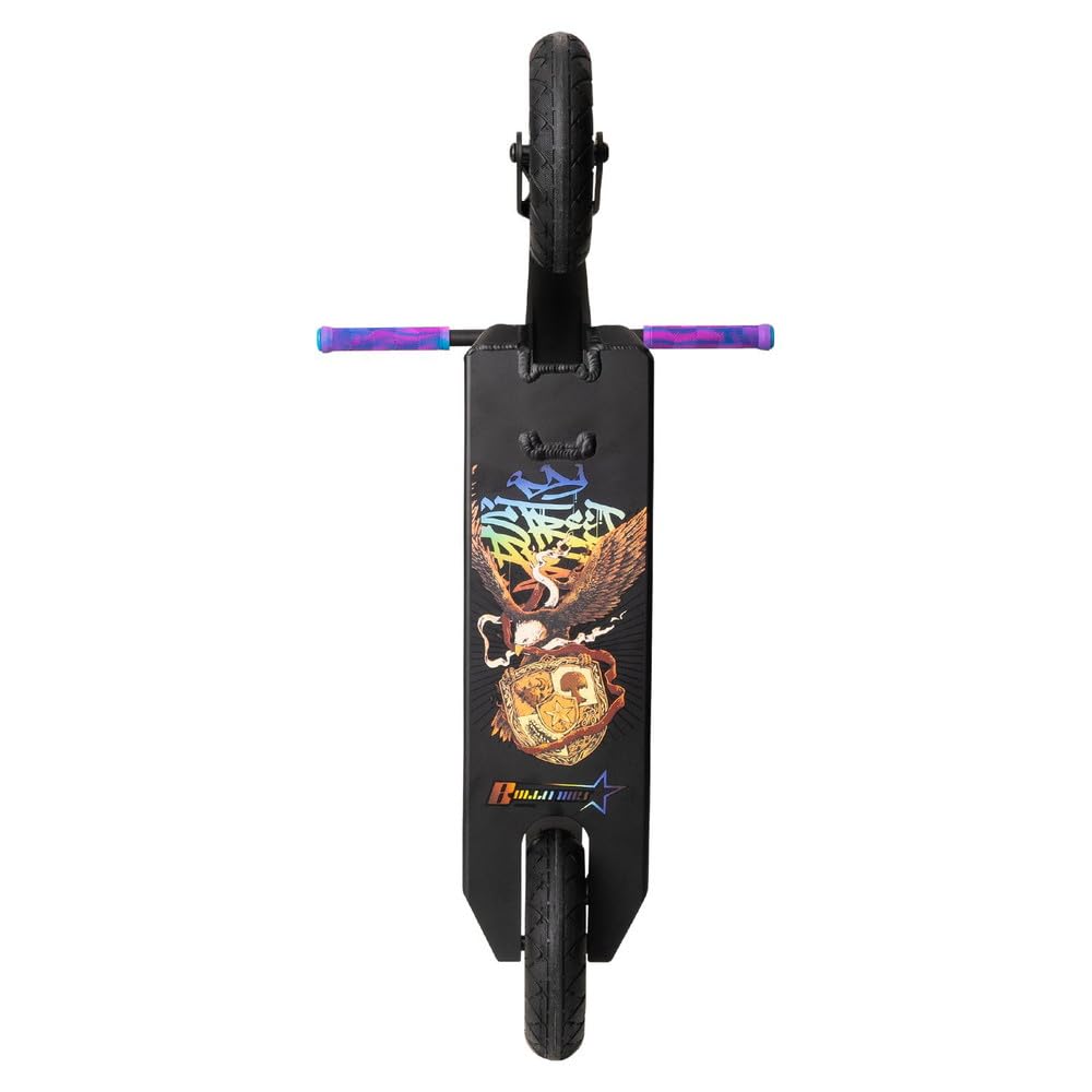 NKD Trottinette Stunt Bullit Dirt | Roues gonflables 200 mm | Aluminium 6061 Durable | Conçue pour Durer | Roulements ABEC-9 | Guidon Rotatif à 360°