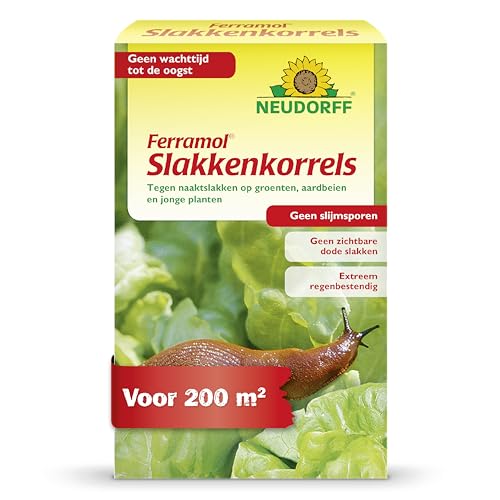 Neudorff Ferramol Slakkenkorrels – Effectieve slakkenbestrijding tegen slakken. Geen slijmsporen en geen zichtbare dode slakken. Voor 200 m², 1 kg