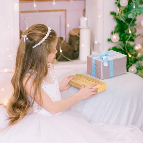 Sunnychicc Engraved First Communion Valet Box Cross Rosary Wooden Box for Rosary Beads, Keepsakes, First Holy Communion Gifts for Boys Girls