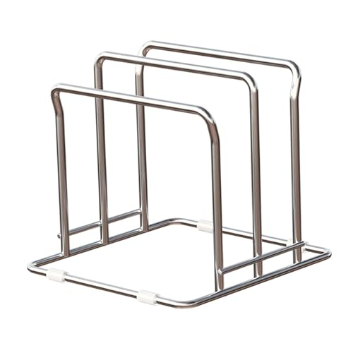 jojomis Stainless Steel Cutting Board Rack Chopping Board Organizer Bakeware Storage Cookware Holder Pot Lid Holder for Kitchen Countertop
