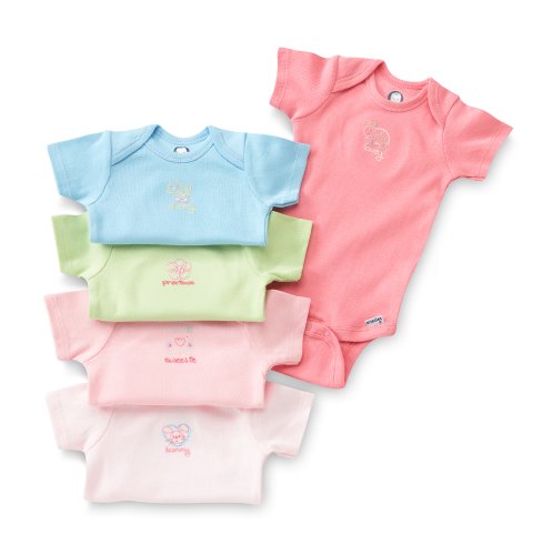 Image of Gerber Unisex Baby 5-Pack Short Sleeve Variety Onesies Bodysuits