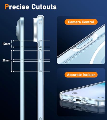 Image of for iPhone Air Case Clear,Magnetic iPhone Air Case with Screen Protector & Camera Protector [Compatible with MagSafe], Shockproof TPU Cover for iPhone 17 Air Phone Cases-Transparent