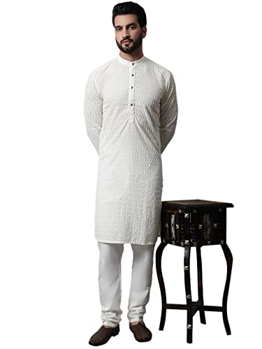 Image of Jompers Men's Regular Fit Cotton Embroidered Kurta Set