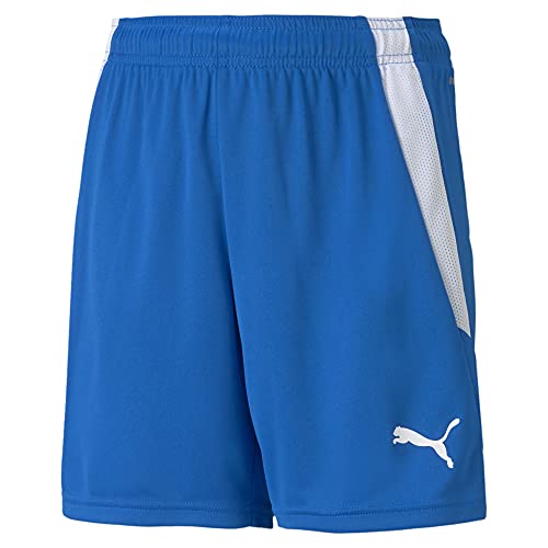 PUMA unisex child Teamliga Shorts, Electric Blue Lemonade-puma Black, Large US