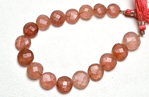 Quartz mousse fraise AAA perles facettees haut de gamme 11-14mm pour joaillerie