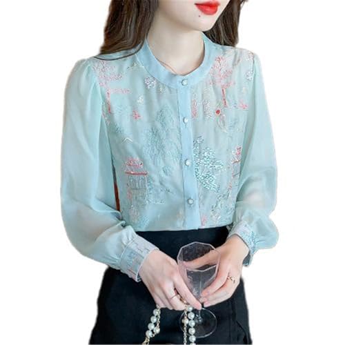 Chemisier style chinois femme chemise style national printemps