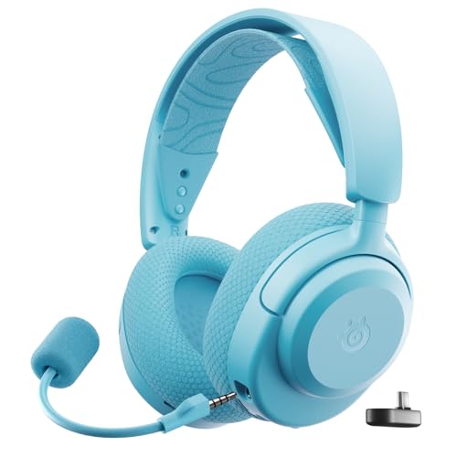 SteelSeries Casque Arctis Nova 3P Wireless - Appli Mobile Companion - Batterie 40h - Haut-parleurs magnétiques en néodyme - 2,4 GHz/Bluetooth - Micro détachable - PS5, PS4, PC, Switch, Mobile -Aqua