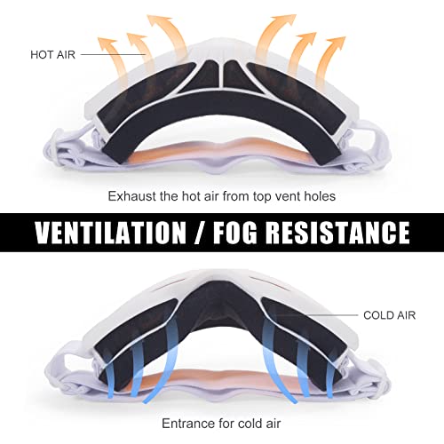 Skyway Ski Goggles,Otg Snow Snowboard Goggles For Men Women Snowmobile Skiing Skating Ss6001 (White Frame/Orange Lens) #TOP6