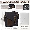 VASCHY Man Bag, Water Resistant Small Messenger Bag Shoulder Bag Vintage Canvas Leather Cross Body Bag with Multi-Pockets(Black) #2