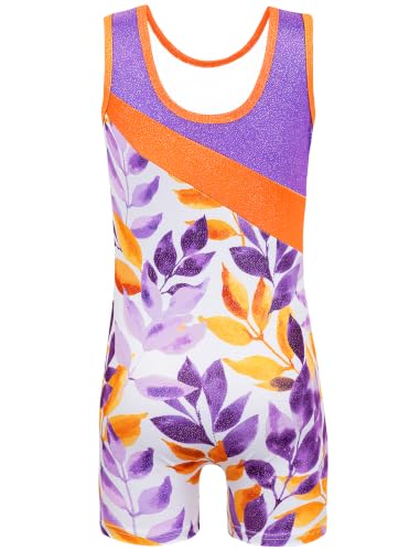 Image of HOZIY Leotards for Girls Gymnastics Kids Children Biketard Snowflake Ribbon Blue Purple Hot Pink Sparkle
