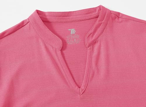Image of Gopune Women's V Neck Golf Polo Shirts Collarless Short Sleeve Lightweight Quick Dry Tennis Running T-Shirts