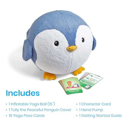 hand2mind Penguin BubblePlush Yoga Ball Buddy, Ages 3+