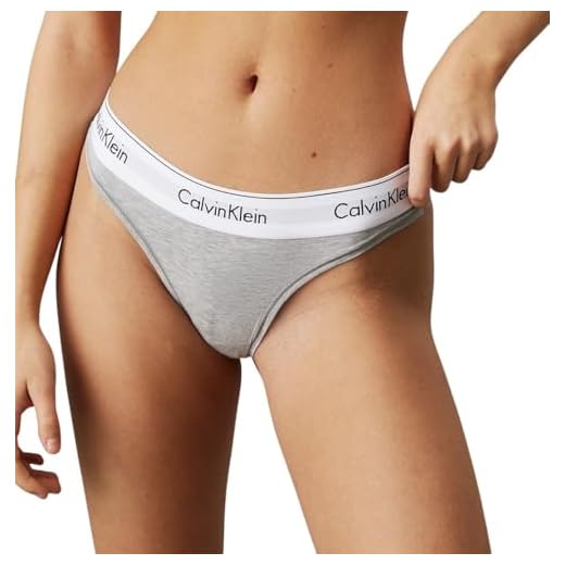 Calvin Klein Thong Bragas, Gris, M para Mujer