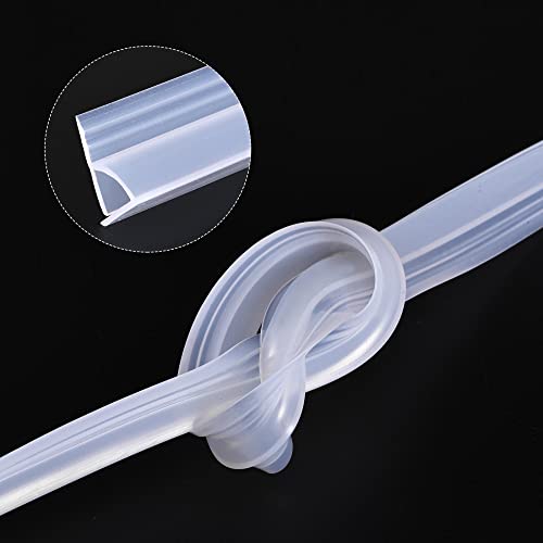 Uxcell Frameless Glass Shower Door Sweep, 59.06" Long, For 1/2"(12Mm) Glass, H-Type Door Bottom Side Seal Strip #TOP2