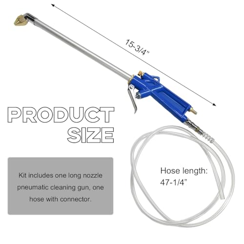 Image of Air Blow Gun Pneumatic Engine Cleaning Gun with 4Ft Hose, Aluminum Car Engine Washer Gun, Multi-Functional Pneumatic Siphon Spray Tool for Dust Cleaning Car Detailing