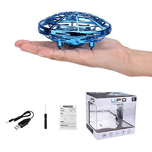 IAMGlobal Hand Controlled Flying Ball, Flying Helicopter, Flying Toys, Kids Mini Drones, Infrared Induction Helicopter Ball with 360° Rotating and Shinning LED Lights (Blue)