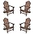 ACUEL Adirondack Chairs Set of 4, All-Weather Resistant Lawn Chairs,Patio Firepit Chairs for Garden, Looks Like Real Wood- 15min Assembly 350 Lbs