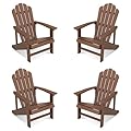 ACUEL Adirondack Chairs Set of 4, All-Weather Resistant Lawn Chairs,Patio Firepit Chairs for Garden, Looks Like Real Wood- 15min Assembly 350 Lbs